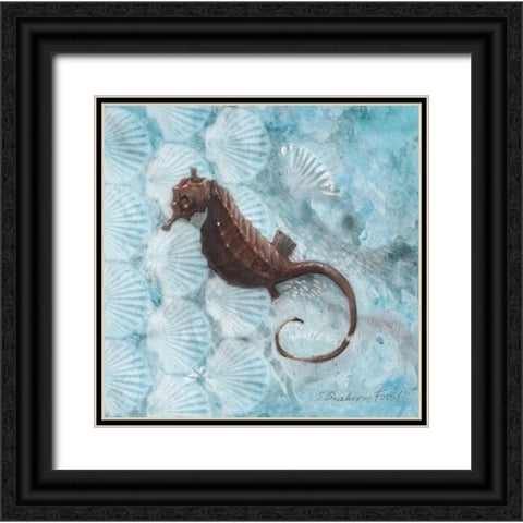 Seahorse Fossil Black Ornate Wood Framed Art Print with Double Matting by Fisk, Arnie