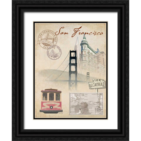 Travel San Francisco Black Ornate Wood Framed Art Print with Double Matting by FISK, Arnie