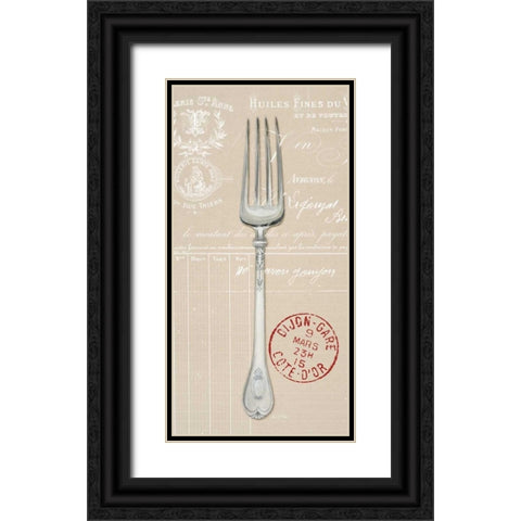 Engraved Fork Black Ornate Wood Framed Art Print with Double Matting by Fisk, Arnie