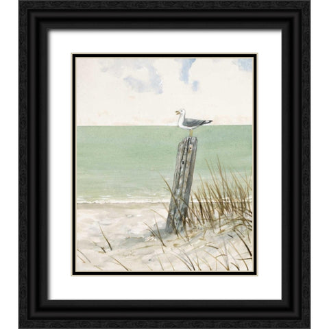 Seaside Perch Black Ornate Wood Framed Art Print with Double Matting by FISK, Arnie