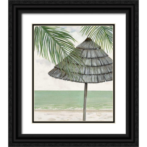 Seaside Palapa Black Ornate Wood Framed Art Print with Double Matting by FISK, Arnie