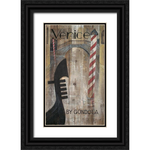 Venetian Gondola  Black Ornate Wood Framed Art Print with Double Matting by FISK, Arnie