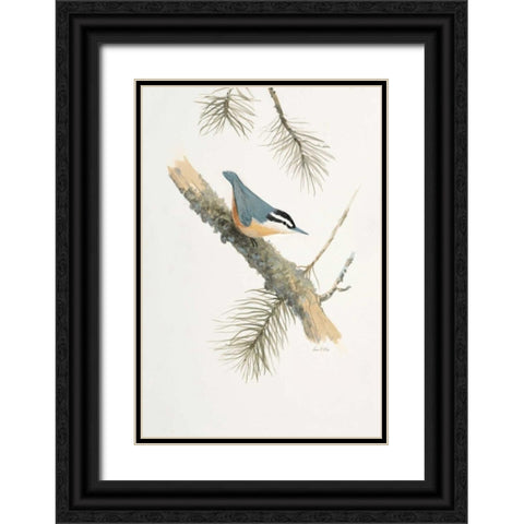 Bird in Grey Black Ornate Wood Framed Art Print with Double Matting by FISK, Arnie