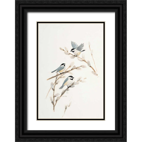 Bird in White Black Ornate Wood Framed Art Print with Double Matting by FISK, Arnie