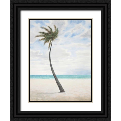 Breezy Palm 1 Black Ornate Wood Framed Art Print with Double Matting by FISK, Arnie