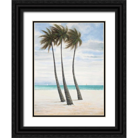 Breezy Palm 2 Black Ornate Wood Framed Art Print with Double Matting by FISK, Arnie