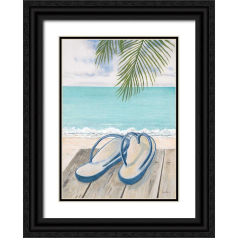 Beach Comfort  Black Ornate Wood Framed Art Print with Double Matting by FISK, Arnie