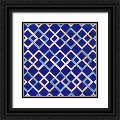 Lapis Diamond Tile Black Ornate Wood Framed Art Print with Double Matting by Fisk, Arnie