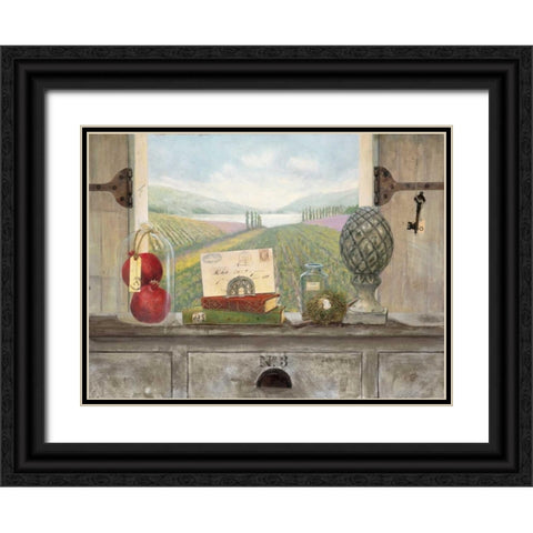 Vineyard Chateau View Black Ornate Wood Framed Art Print with Double Matting by Fisk, Arnie