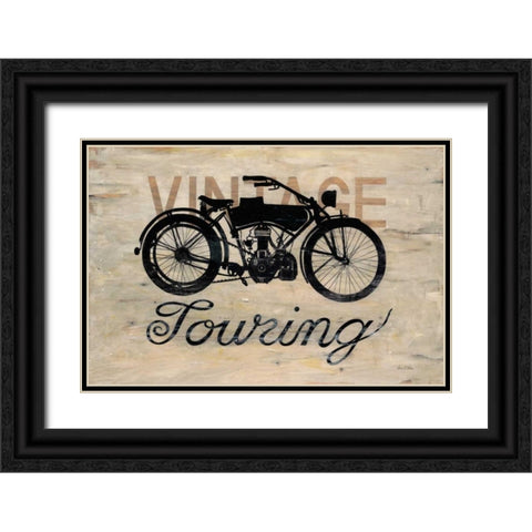 Vintage Touring Bike Black Ornate Wood Framed Art Print with Double Matting by Fisk, Arnie