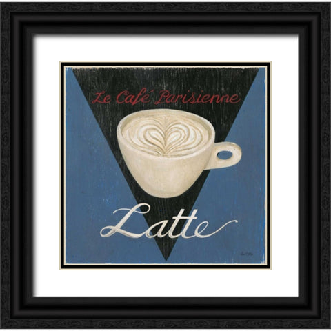 Cafe Parisienne Latte Black Ornate Wood Framed Art Print with Double Matting by Fisk, Arnie