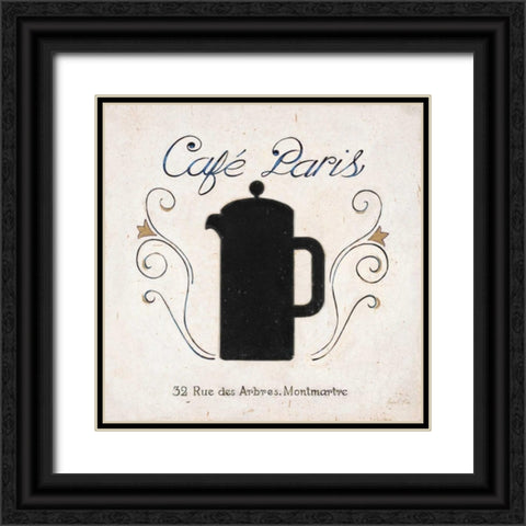 Cafe Paris Coffee Black Ornate Wood Framed Art Print with Double Matting by Fisk, Arnie