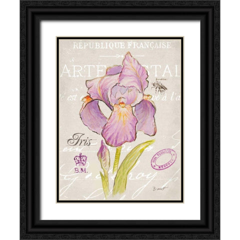 Sketchbook Iris Black Ornate Wood Framed Art Print with Double Matting by Barrett, Chad