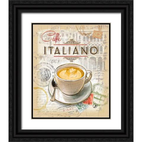 Caffe Italiano Black Ornate Wood Framed Art Print with Double Matting by Barrett, Chad