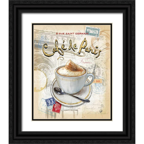 Cafe Paris Black Ornate Wood Framed Art Print with Double Matting by Barrett, Chad