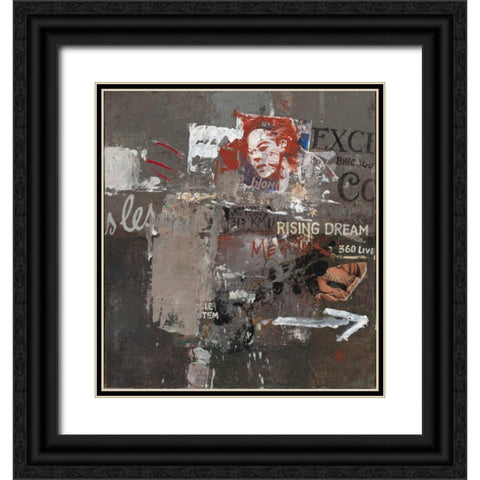 Graffiti Language Black Ornate Wood Framed Art Print with Double Matting by Hak, Chiu Tak