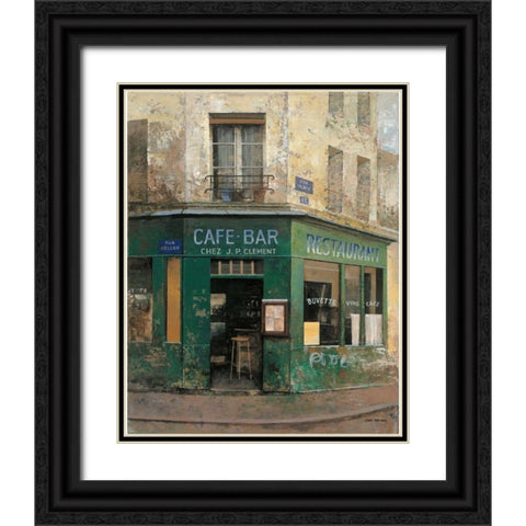 Cafe Bar Black Ornate Wood Framed Art Print with Double Matting by Hak, Chiu Tak