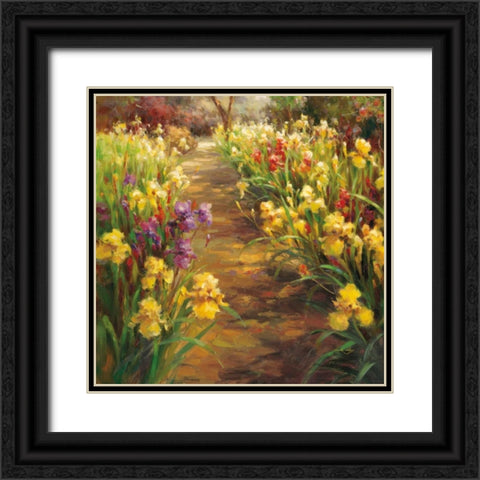 Iris Pathway Black Ornate Wood Framed Art Print with Double Matting by Oxley, Vail