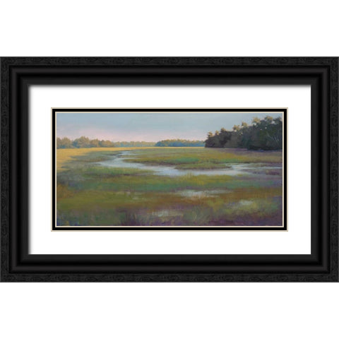 Stream and Sky Countryside Black Ornate Wood Framed Art Print with Double Matting by Schultz-McGannon, Jill