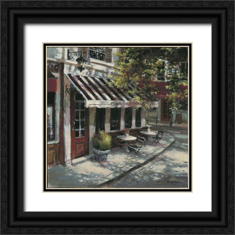 Wine Cafe Black Ornate Wood Framed Art Print with Double Matting by Heighton, Brent