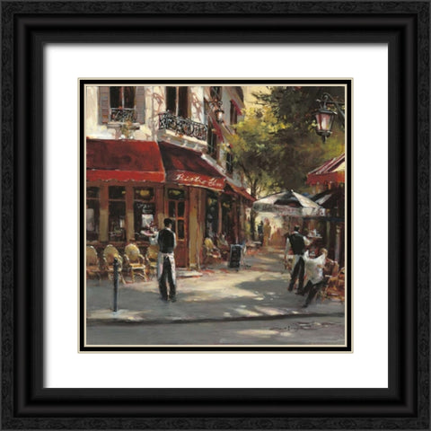 Bistro Waiters Black Ornate Wood Framed Art Print with Double Matting by Heighton, Brent