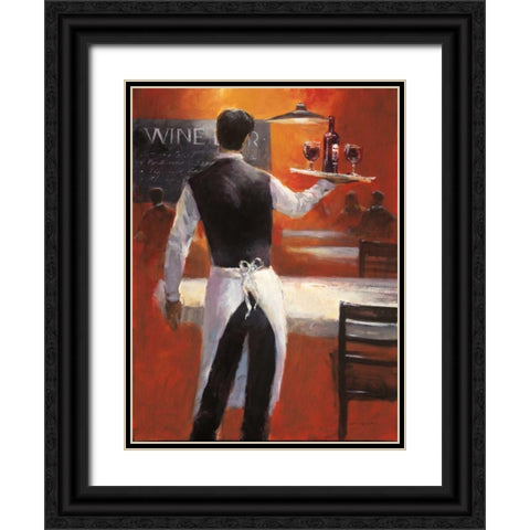 Wine Bar Black Ornate Wood Framed Art Print with Double Matting by Heighton, Brent