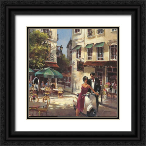 Flora DItalia Black Ornate Wood Framed Art Print with Double Matting by Heighton, Brent