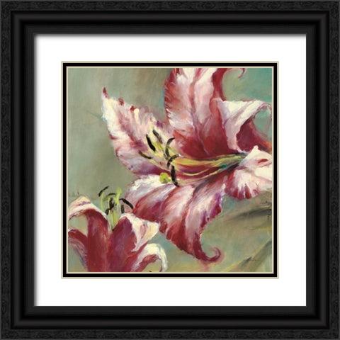 Blooming Lily Black Ornate Wood Framed Art Print with Double Matting by Heighton, Brent