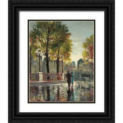 Boulevard Walk Black Ornate Wood Framed Art Print with Double Matting by Heighton, Brent