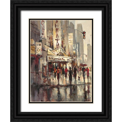 City Scene Black Ornate Wood Framed Art Print with Double Matting by Heighton, Brent