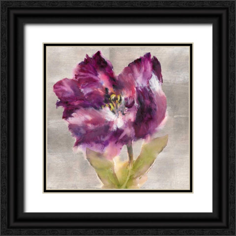 Plum Flourish Black Ornate Wood Framed Art Print with Double Matting by Heighton, Brent