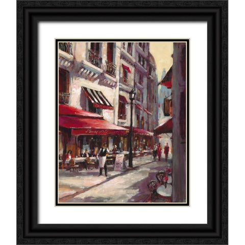 Cafe Marseille Black Ornate Wood Framed Art Print with Double Matting by Heighton, Brent