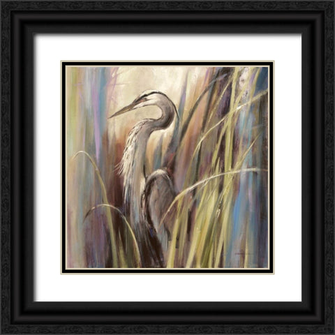 Coastal Heron Black Ornate Wood Framed Art Print with Double Matting by Heighton, Brent