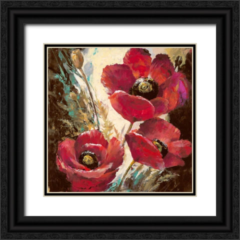 Influential Poppy Black Ornate Wood Framed Art Print with Double Matting by Heighton, Brent