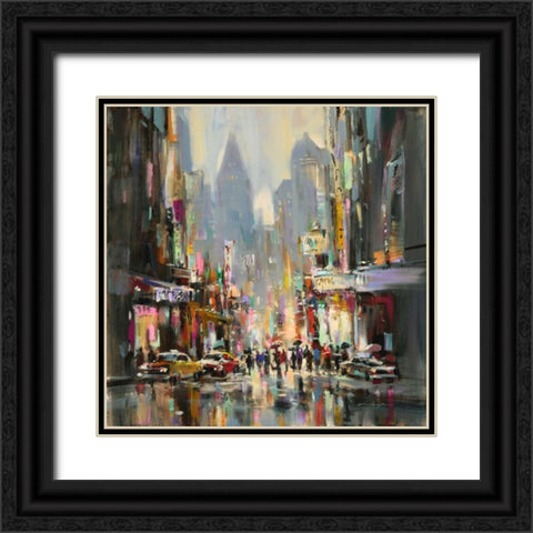 City Street Sensation Black Ornate Wood Framed Art Print with Double Matting by Heighton, Brent