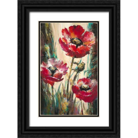 Impulsive Poppies Black Ornate Wood Framed Art Print with Double Matting by Heighton, Brent