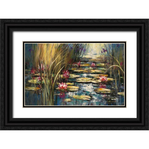 Impressionists Pond Black Ornate Wood Framed Art Print with Double Matting by Heighton, Brent