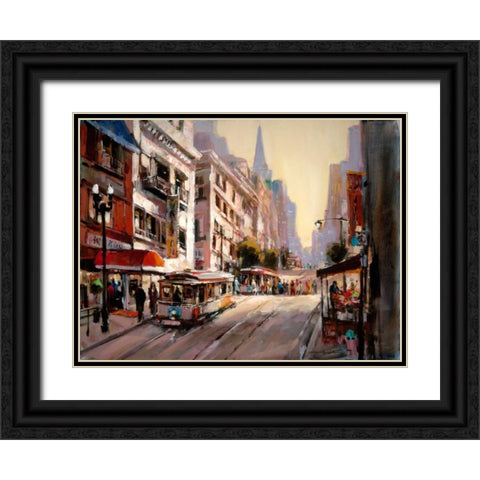 Powell Mason Line Black Ornate Wood Framed Art Print with Double Matting by Heighton, Brent