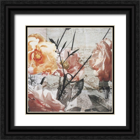 Days of Roses Black Ornate Wood Framed Art Print with Double Matting by Theodosiou, Matina