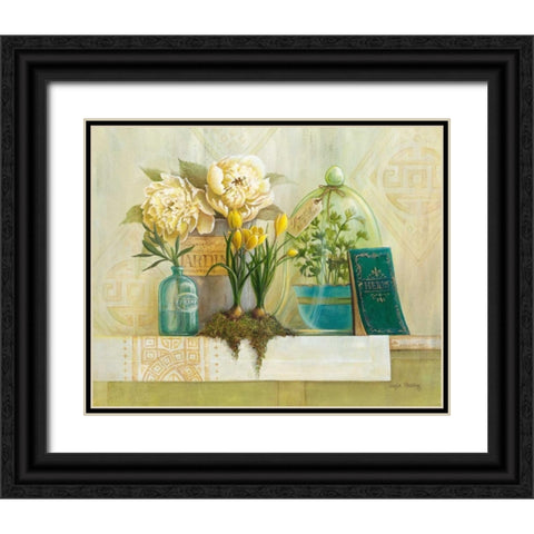 French Herbs Black Ornate Wood Framed Art Print with Double Matting by Staehling, Angela