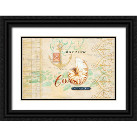 Bayview Coast Black Ornate Wood Framed Art Print with Double Matting by Staehling, Angela