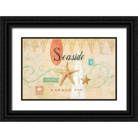 Seaside Harbor No. 6 Black Ornate Wood Framed Art Print with Double Matting by Staehling, Angela
