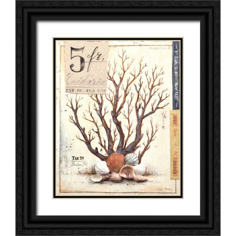 Coral No.3 Sketchbook Black Ornate Wood Framed Art Print with Double Matting by Staehling, Angela