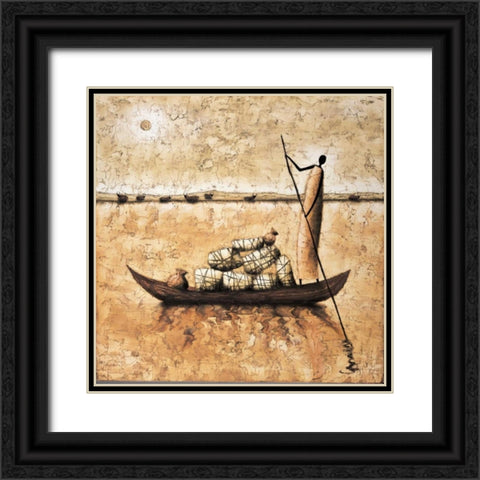 Amber Nightfall Black Ornate Wood Framed Art Print with Double Matting by Rauscher, Michel