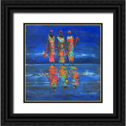 Midnight River 1  Black Ornate Wood Framed Art Print with Double Matting by Rauscher, Michel