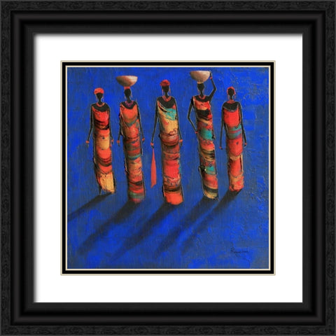 Midnight Gathering 1  Black Ornate Wood Framed Art Print with Double Matting by Rauscher, Michel