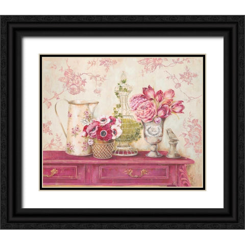 Garden Memory Black Ornate Wood Framed Art Print with Double Matting by Ferri, Stefania