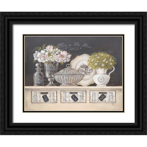Petit Bistro Black Ornate Wood Framed Art Print with Double Matting by Ferri, Stefania