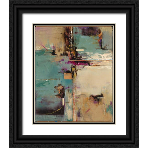 Aqua Fusion Black Ornate Wood Framed Art Print with Double Matting by Villarreal Villarreal, Gabriela