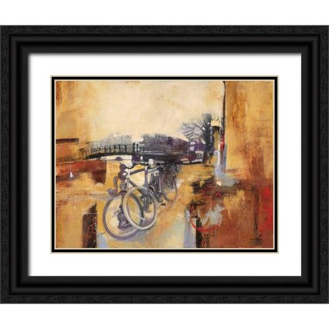 Bicycle Abstract 2 Black Ornate Wood Framed Art Print with Double Matting by Villarreal Villarreal, Gabriela